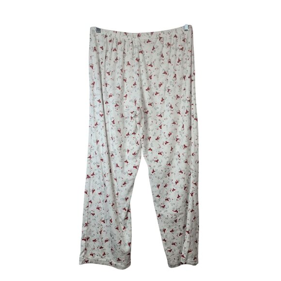 Secret Treasures Holiday Pajama Set Cream Size 12 Large Fleece Winter Cardinal - Picture 11 of 13